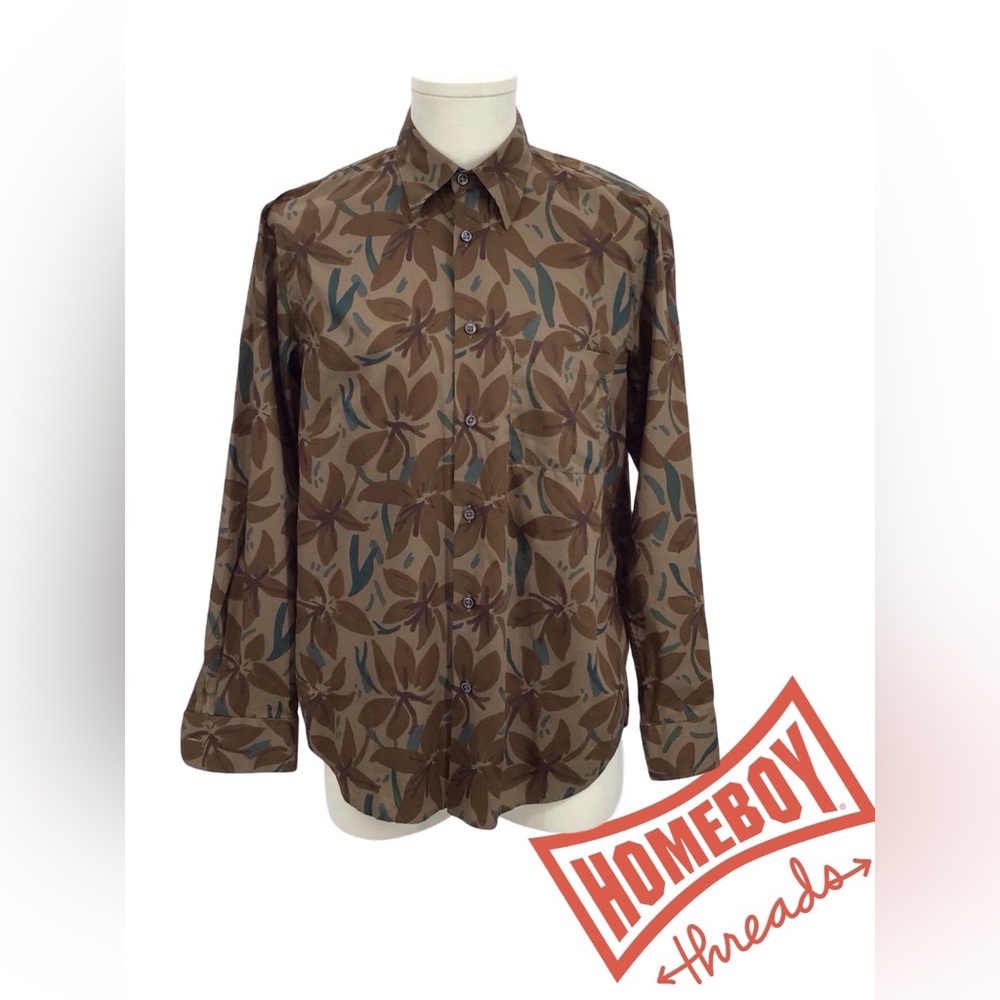 Brown Lightweight Paisley Shirt Size small